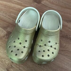 Gold Glitter Crocs